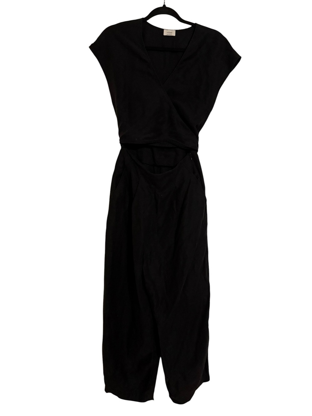 Wilfred Brax Jumpsuit Black Linen Blend Size 8 Aritzia - Picture 2 of 5